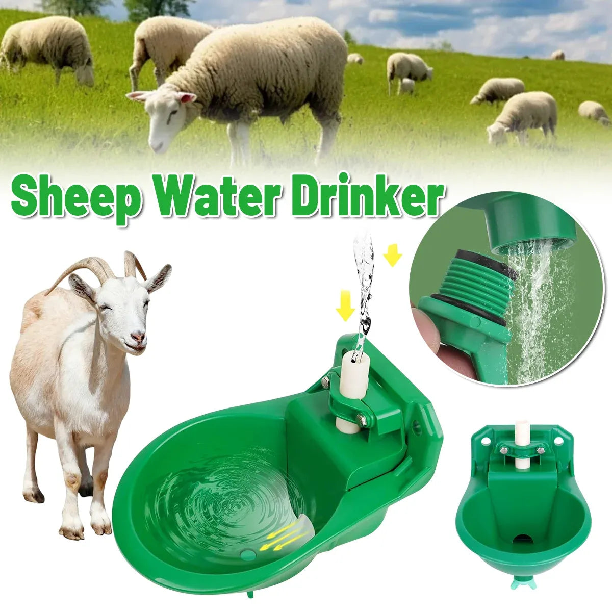 Plastic Automatic Water Drinker Waterer Bowl For Goat Sheep Pig Piglet Livestock